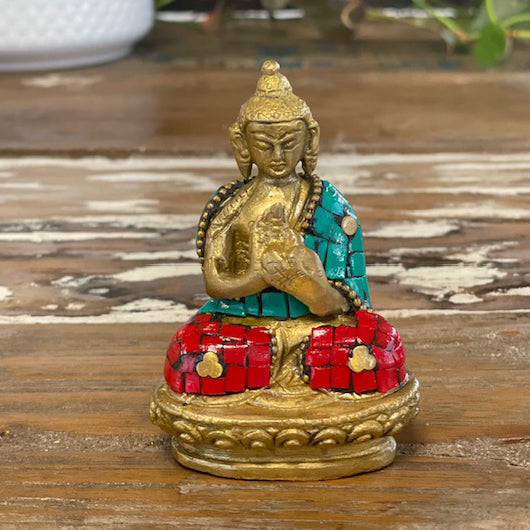 Brass Buddha Figure - Hands Up - 7.5 cm-