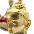 Brass Buddha Figure - Lrg Head - 11.5 cm-