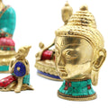 Brass Buddha Figure - Med Head - 8 cm-