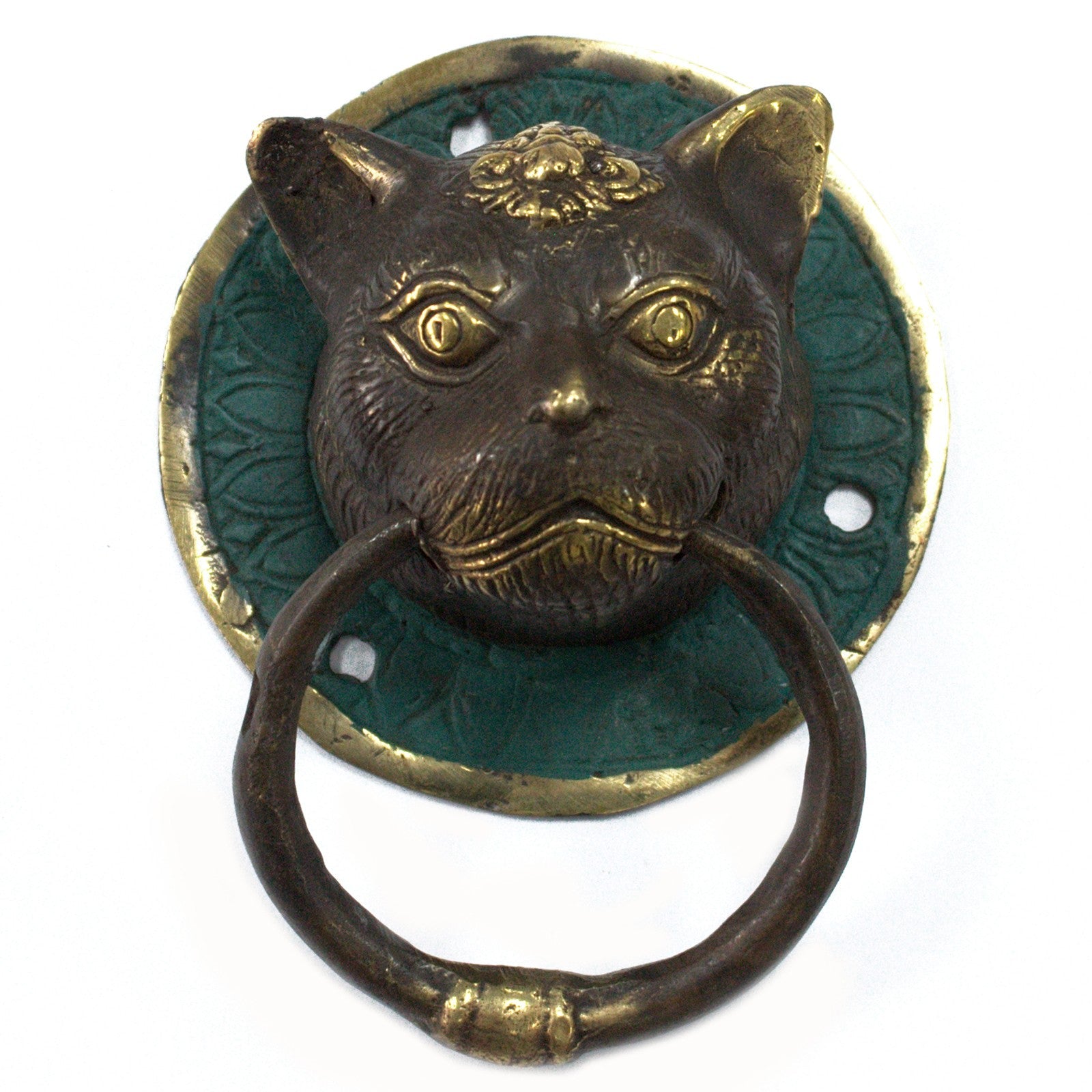 Brass Door Knocker - Cats Head-