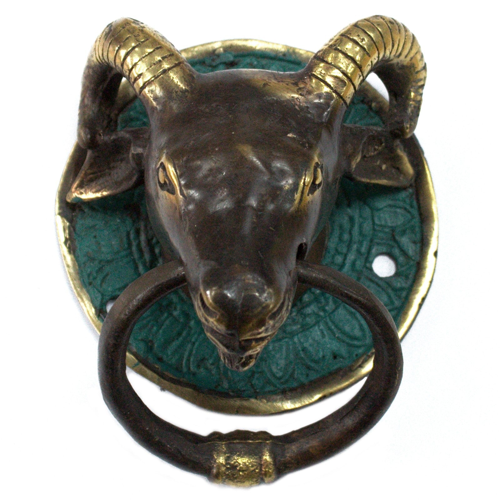 Brass Door Knocker - Rams Head-