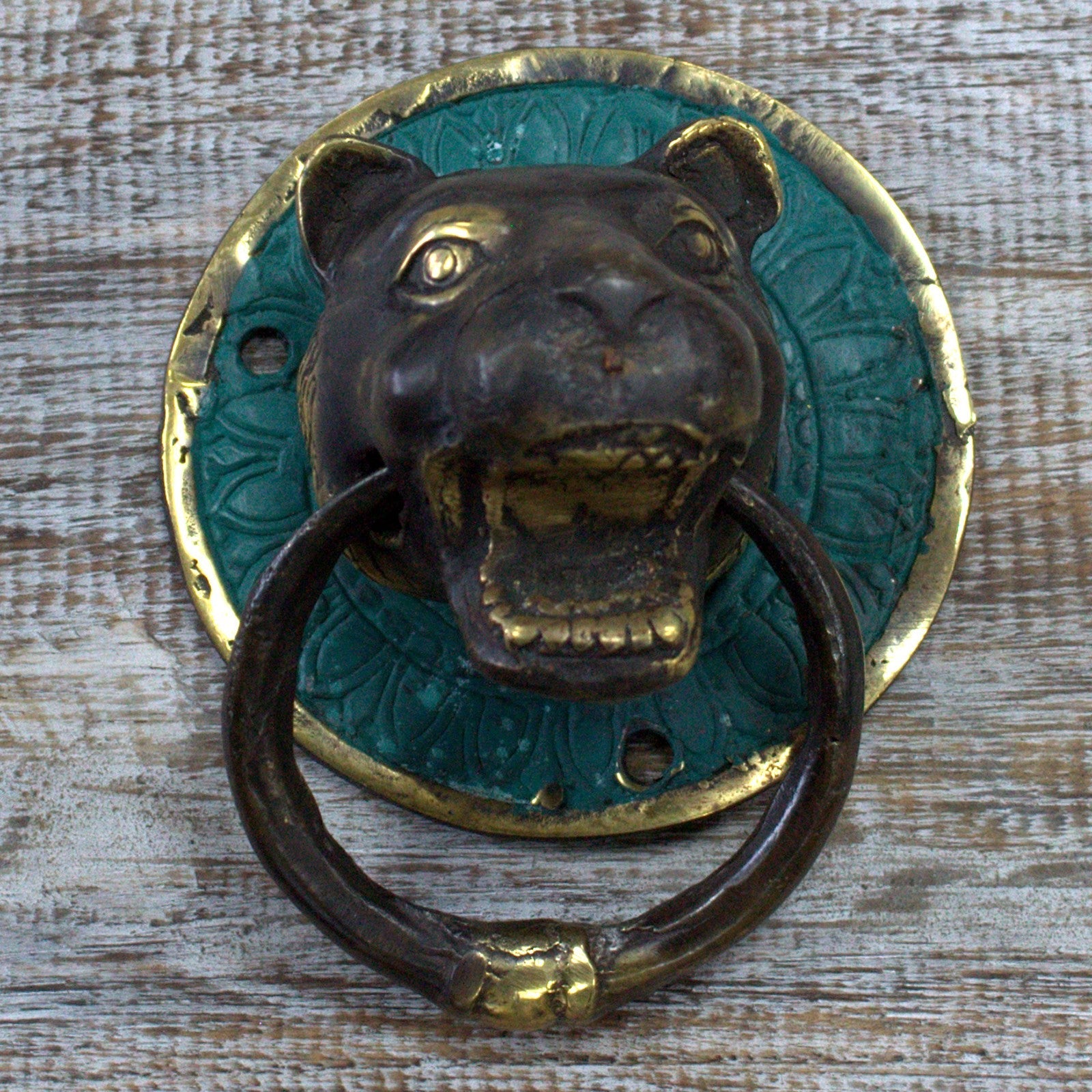 Brass Door Knocker - Tiger Head-