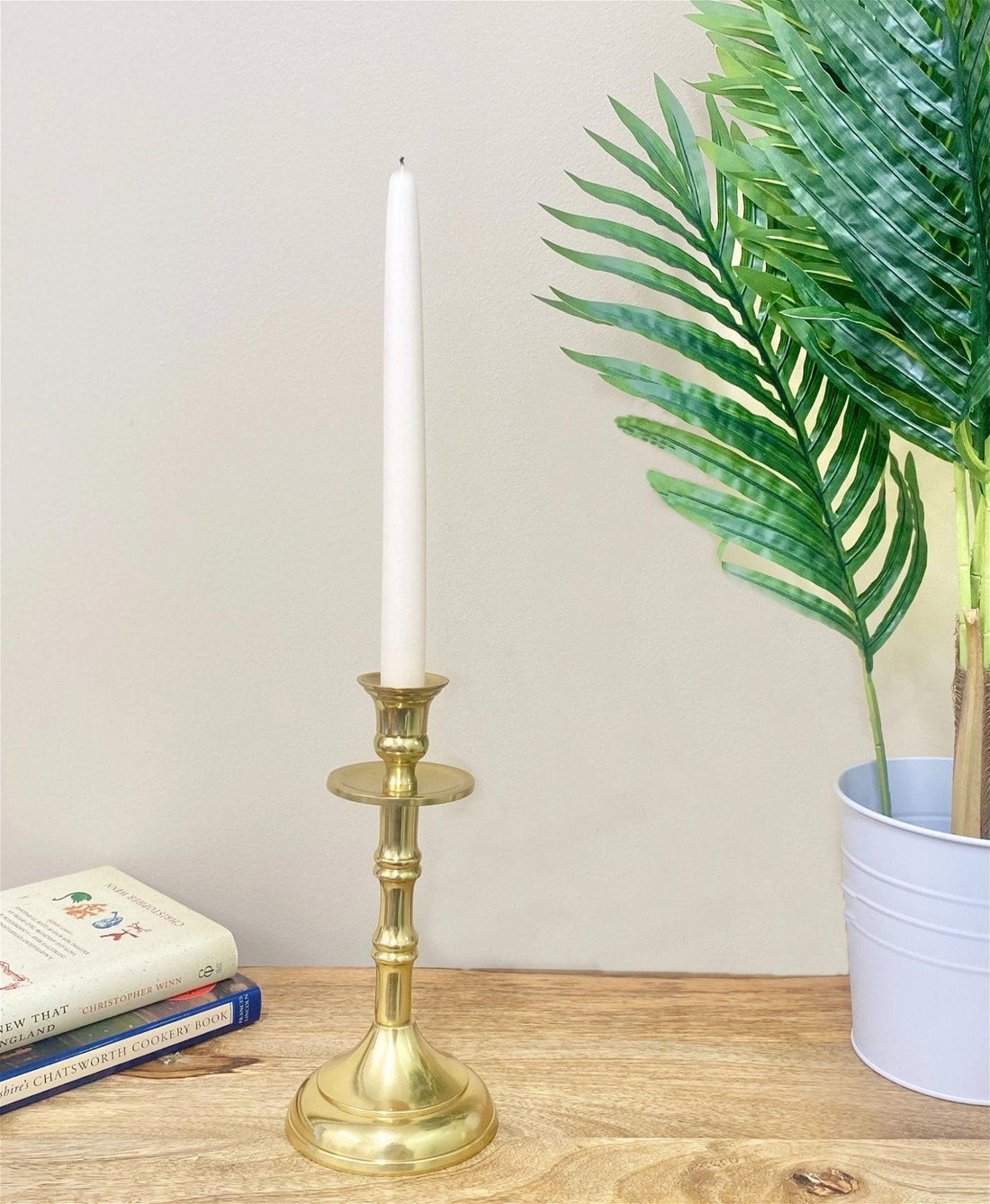 Brass Metal Dinner Candlestick 22cm - £20.99 - Candle Holders & Plates 