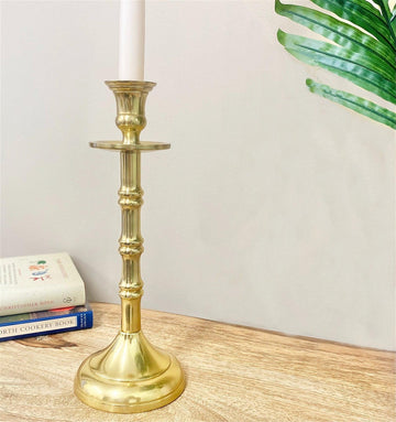 Brass Metal Dinner Candlestick 27cm - £20.99 - Candle Holders & Plates 