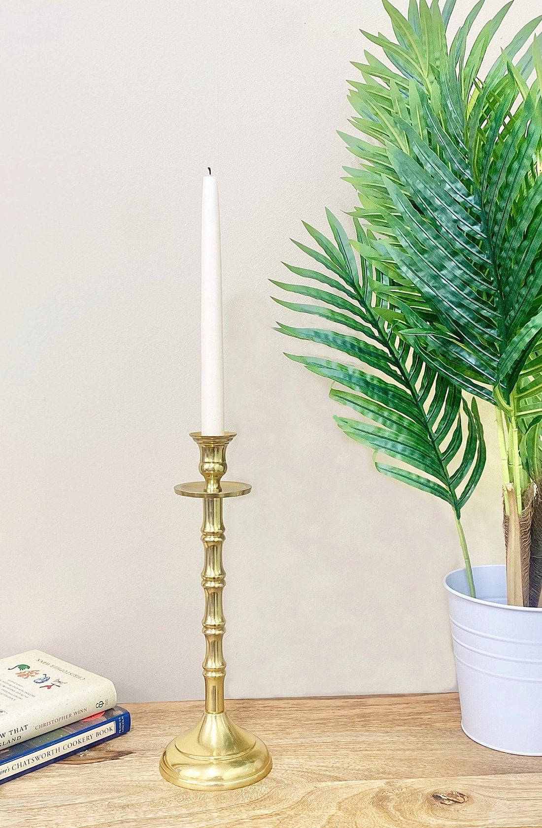 Brass Metal Dinner Candlestick 30cm - £21.99 - Candle Holders & Plates 