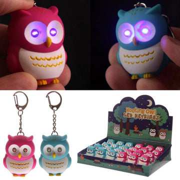 Bright Hooting Owl Novelty Key Ring with Light Up Eyes - £6.0 - 