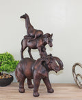 Bronze Effect Stacking Animals Ornament-Animals