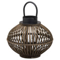 Brown Bamboo Style Lantern - £59.95 - Lighting > Candle Holders 