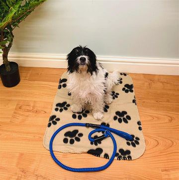 Brown Paw Print Fleece Throw 60cm - £9.99 - Pet Accessories 