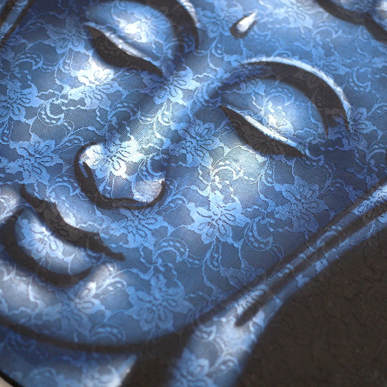 Buddah Painting - Blue Brocade Detail-