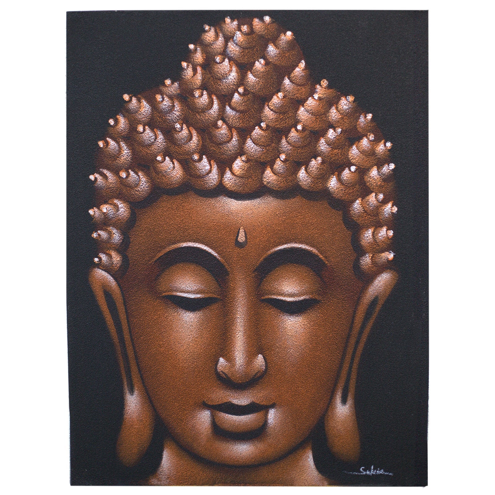 Buddha Painting - Copper Sand Finish - £41.0 - 