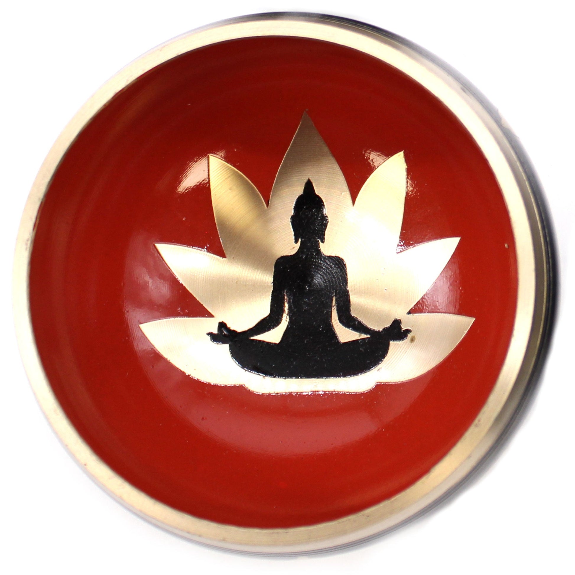 Buddha Singing Bowl Set- Black/Orange 10.7cm-