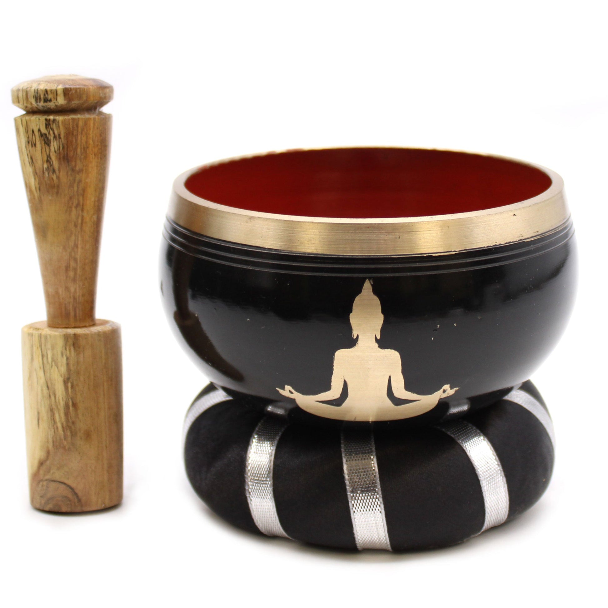 Buddha Singing Bowl Set- Black/Orange 10.7cm - £54.0 - 