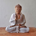 Buddha Statue Whitewash - 30cm Teaching Transmission-