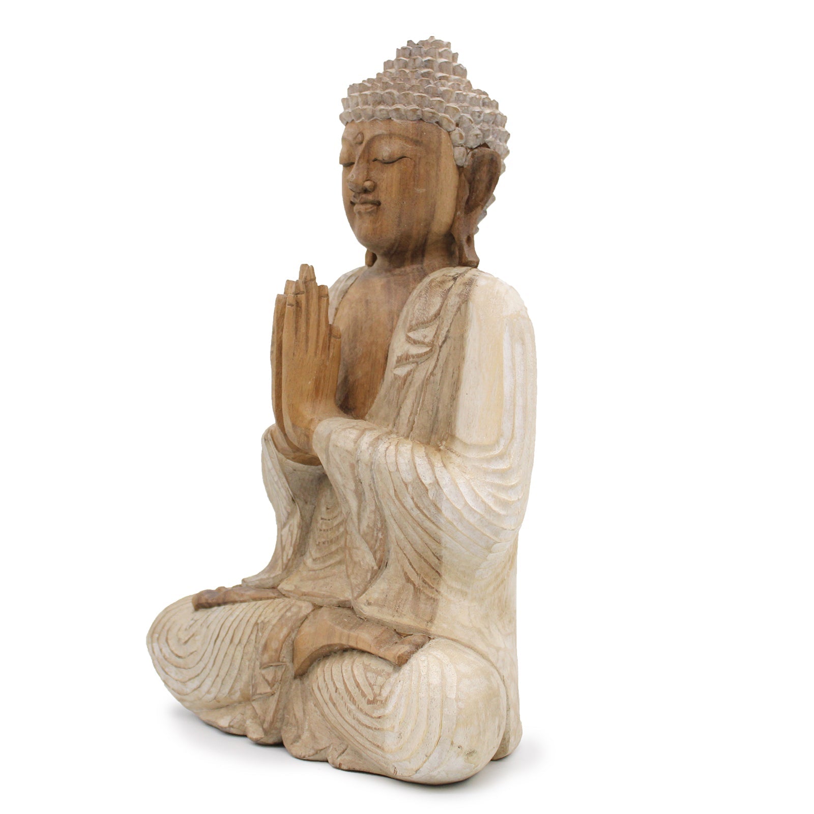 Buddha Statue Whitewash - 40cm Welcome-