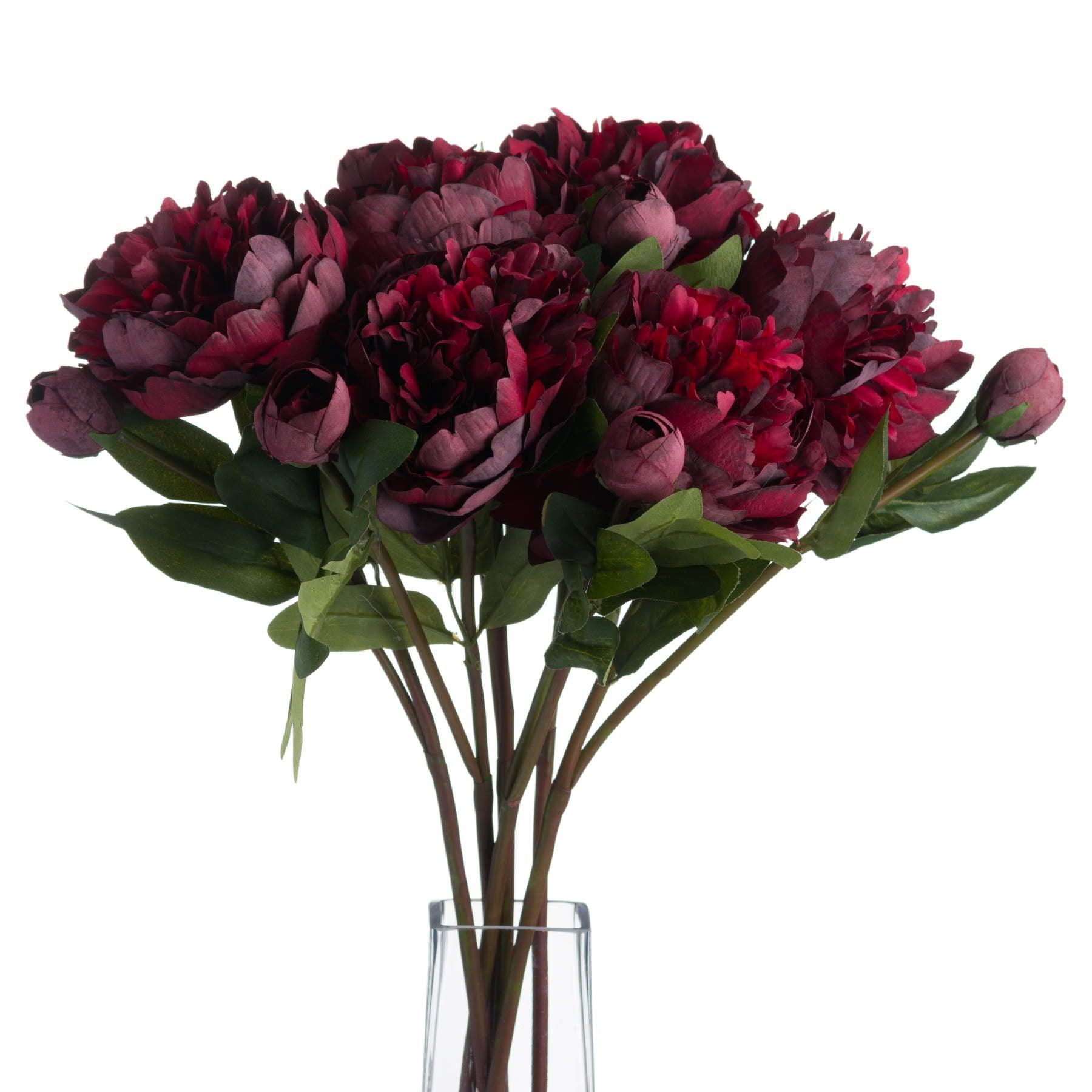 Burgundy Peony Rose-Artificial Flowers