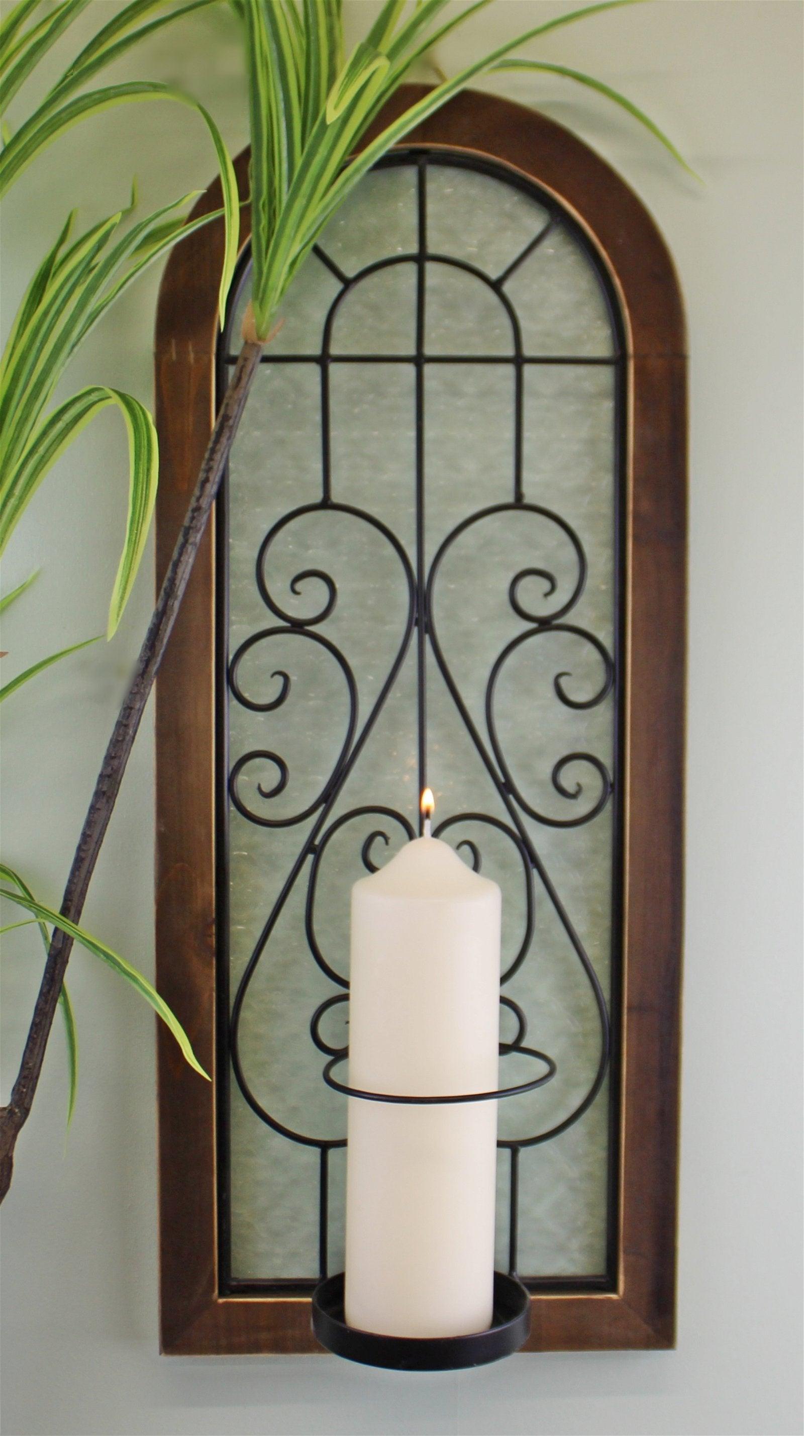 Candle Wall Sconce, Arched Design-Candle Holders & Plates