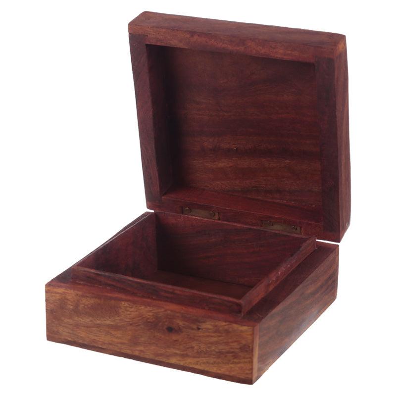 Carved Sheesham Wood Tree of Life Trinket Box - £14.99 - Jewellery Storage Trinket Boxes 