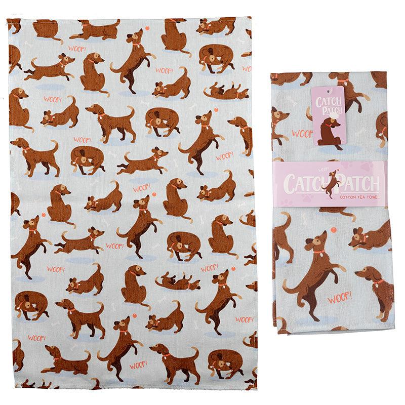 Catch Patch Dog Poly Cotton Tea Towel - £7.0 - 