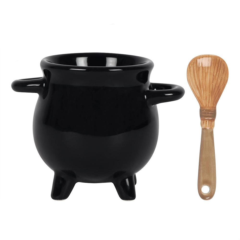 Cauldron Egg Cup with Broom Spoon-Tableware