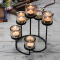 Centrepiece Iron Votive Candle Holder - 6 Cup Circule Tree-