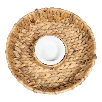 Circular Raffia Weaved Chip & Dip Tray 35cm - £33.99 - Trays & Chopping Boards 