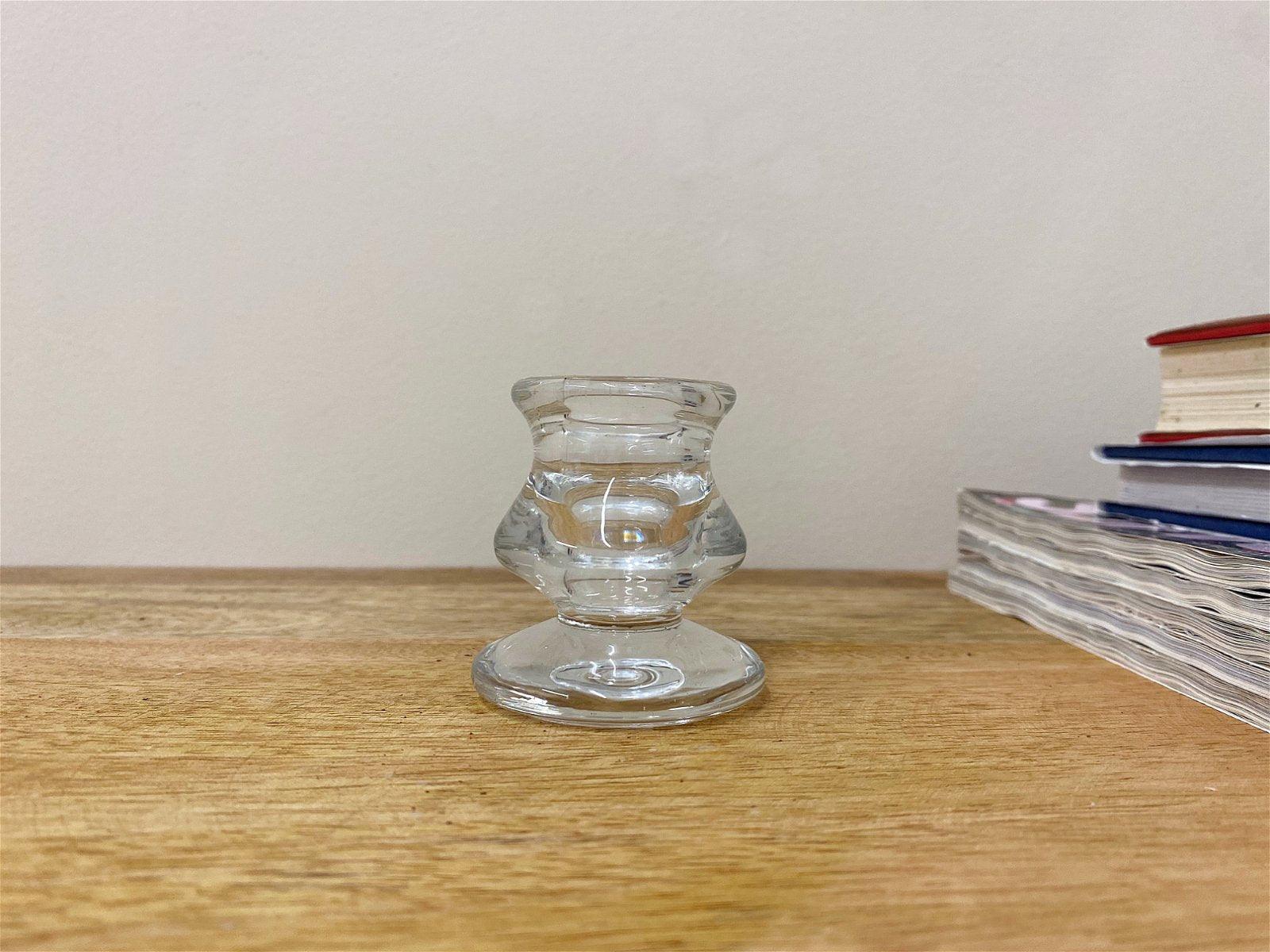 Clear Glass Candle Holder 6cm-