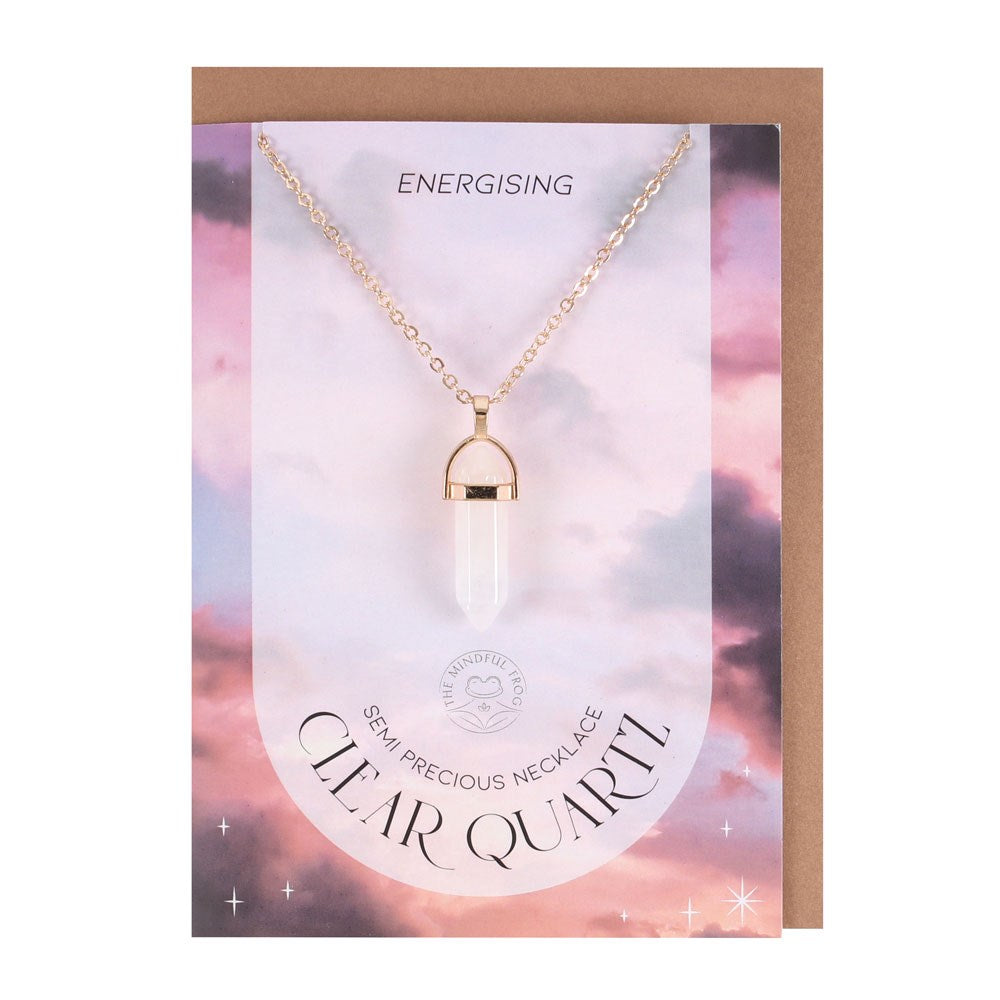 Clear Quartz Crystal Necklace Card - £12.99 - Jewellery 