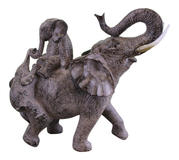 Climbing Elephants Ornament with Natural Effect - £65.99 - Animals 