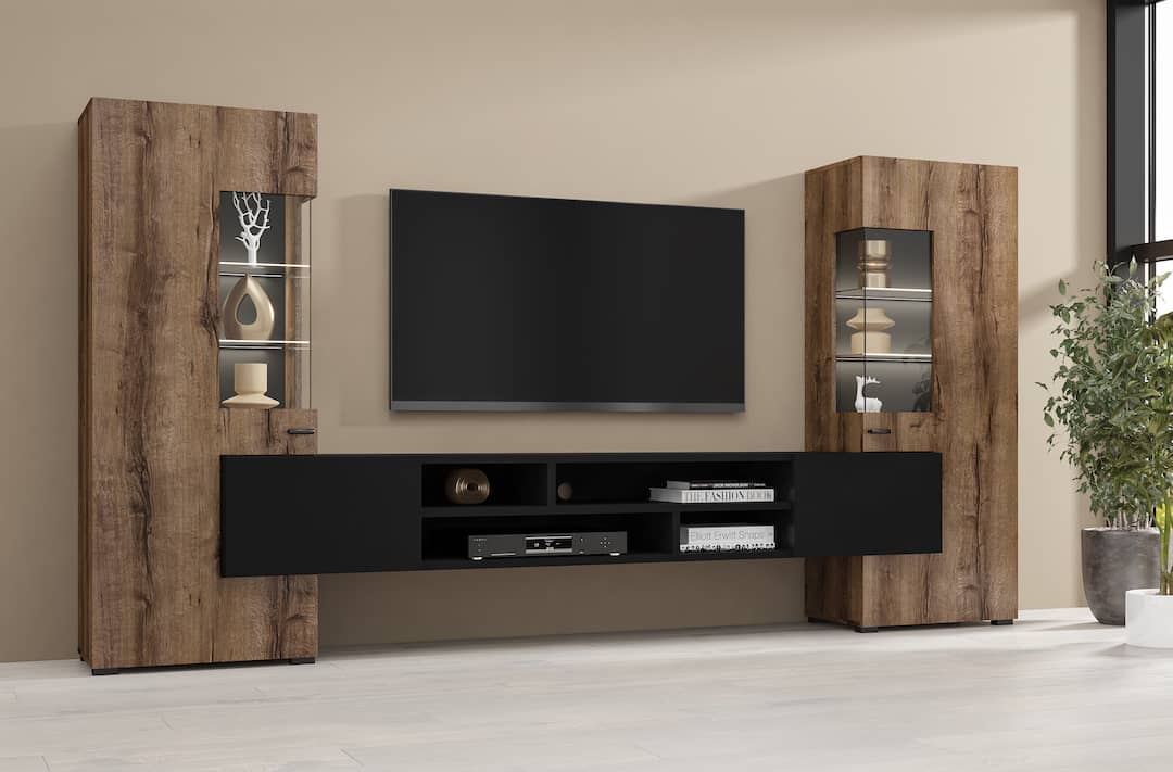 Coby 10 Entertainment Unit Oak Monastery Wall Unit 