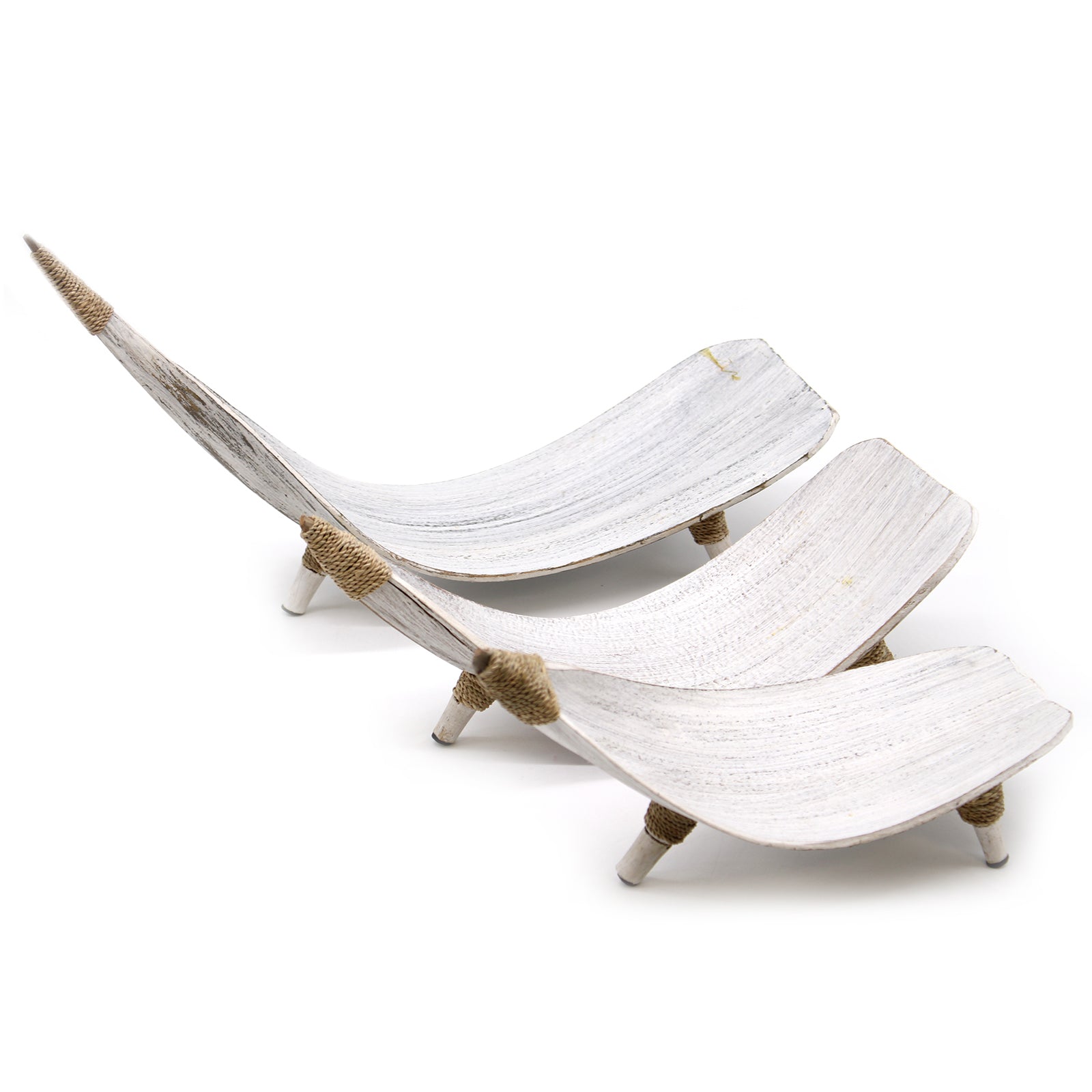 Coconut Leaf Fruit Bowl Set - Whitewash-