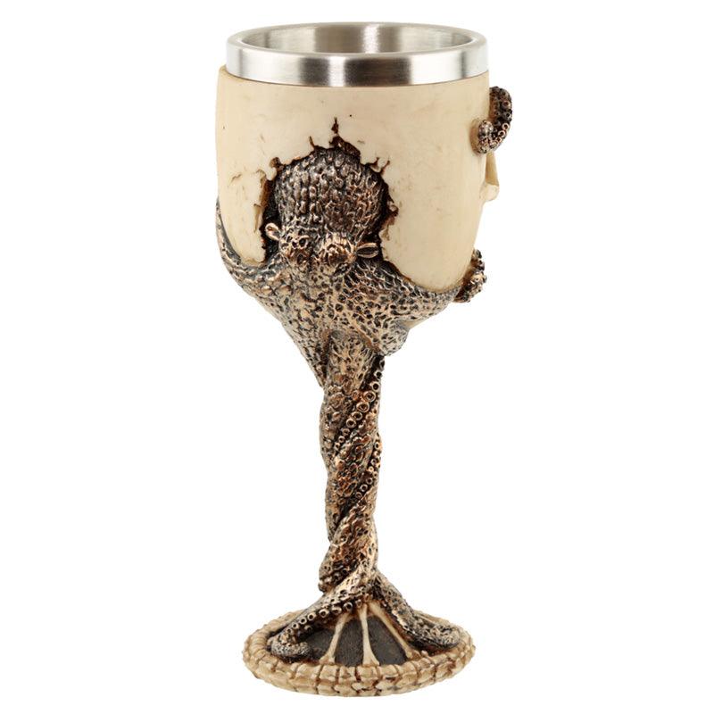 Collectable Decorative Bronze Octopus Skull Goblet-