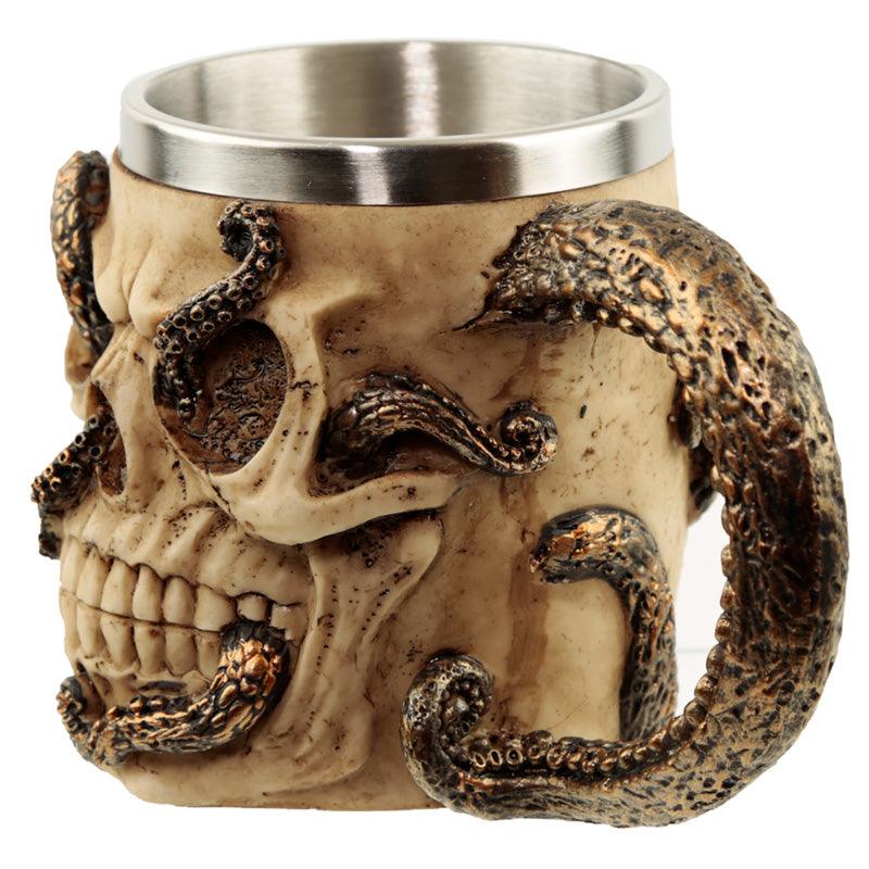 Collectable Decorative Bronze Octopus Skull Tankard-