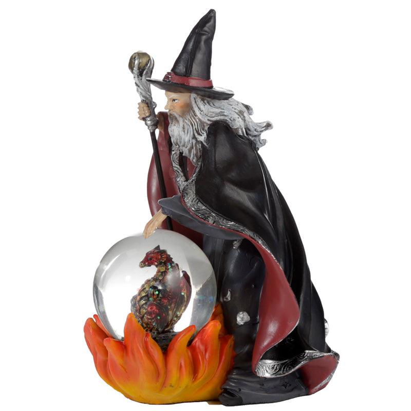 Collectable Spirit of the Sorcerer Wizard - Fire Dragon Snow Globe Waterball-