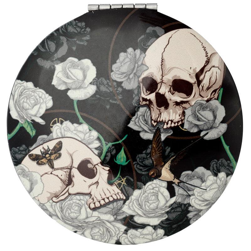 Compact Mirror - Skulls and Roses-