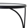 Concaved Set Of Two Black Mirrored Side Tables-Furniture > Tables > Side Tables