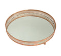 Copper Coloured Mirror Candle Plate-Candle Holders & Plates