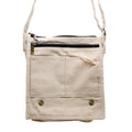 Cotton Canvas Messenger Bag - Natural and Soft Jute-