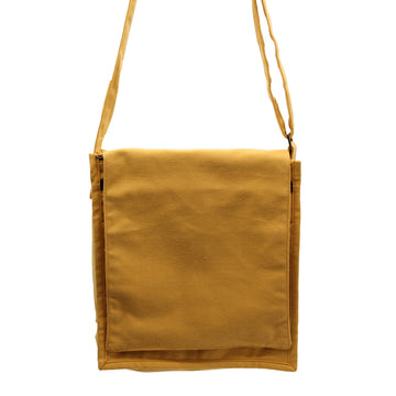 Cotton Canvas Messenger Bag - Yellow - £35.0 - 