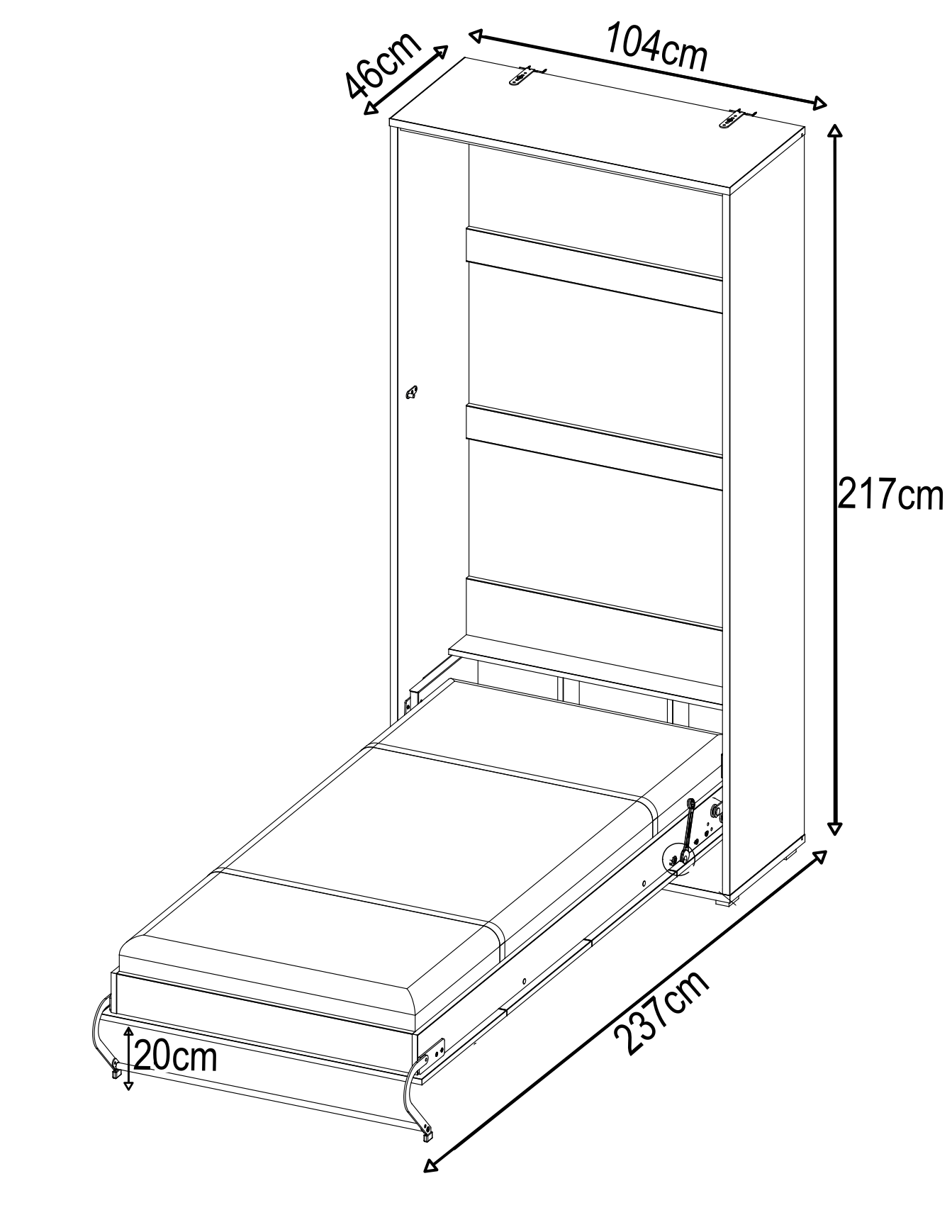 CP-03 Vertical Wall Bed Concept 90cm-Wall Bed