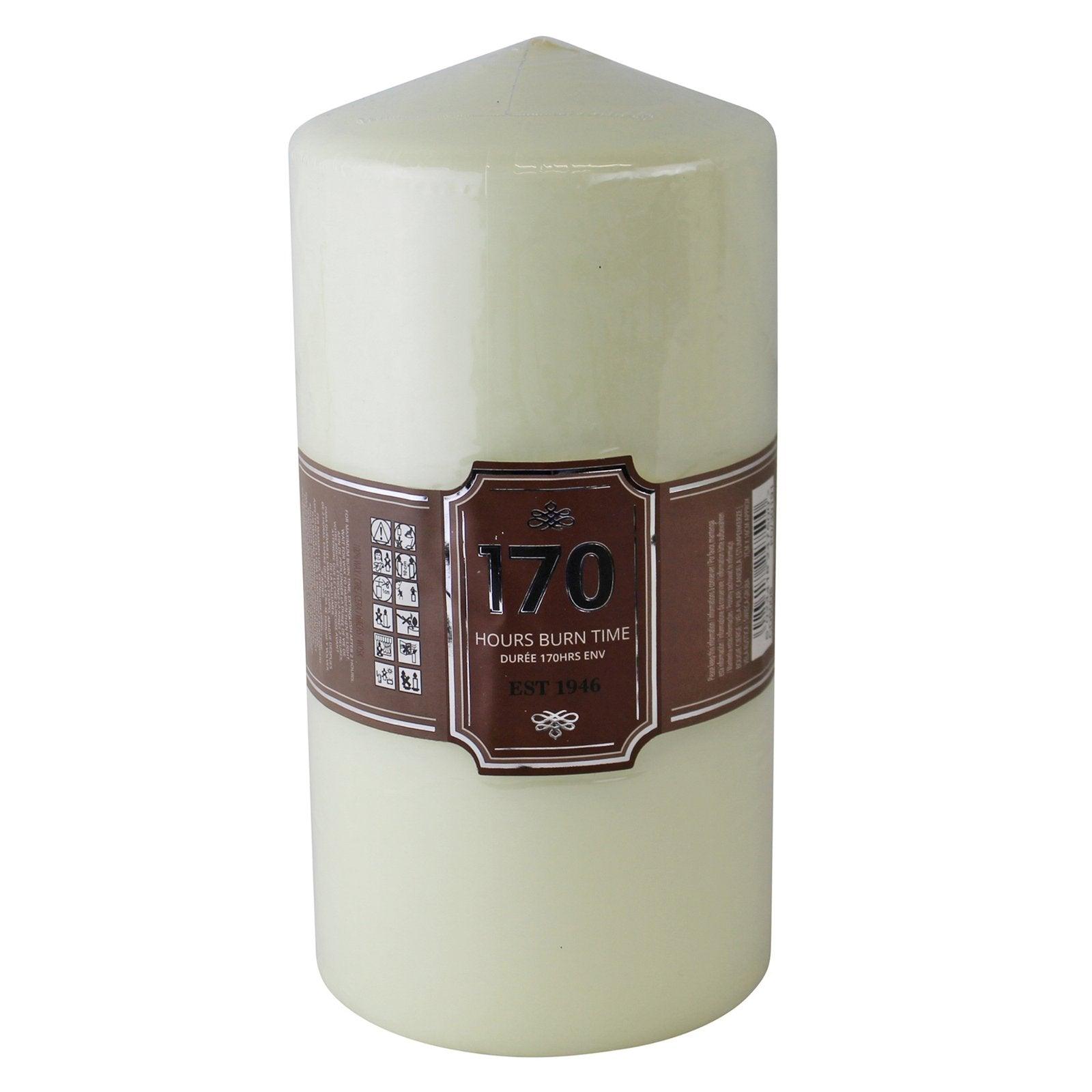 Cream Pillar Candle, 170hr Burn Time - £26.99 - Candles 