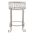 Cream Scroll Metal Plant Stand-Planters, Vases & Plant Stands