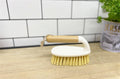 Cream Scrubbing Brush with Bamboo Wooden Handle-