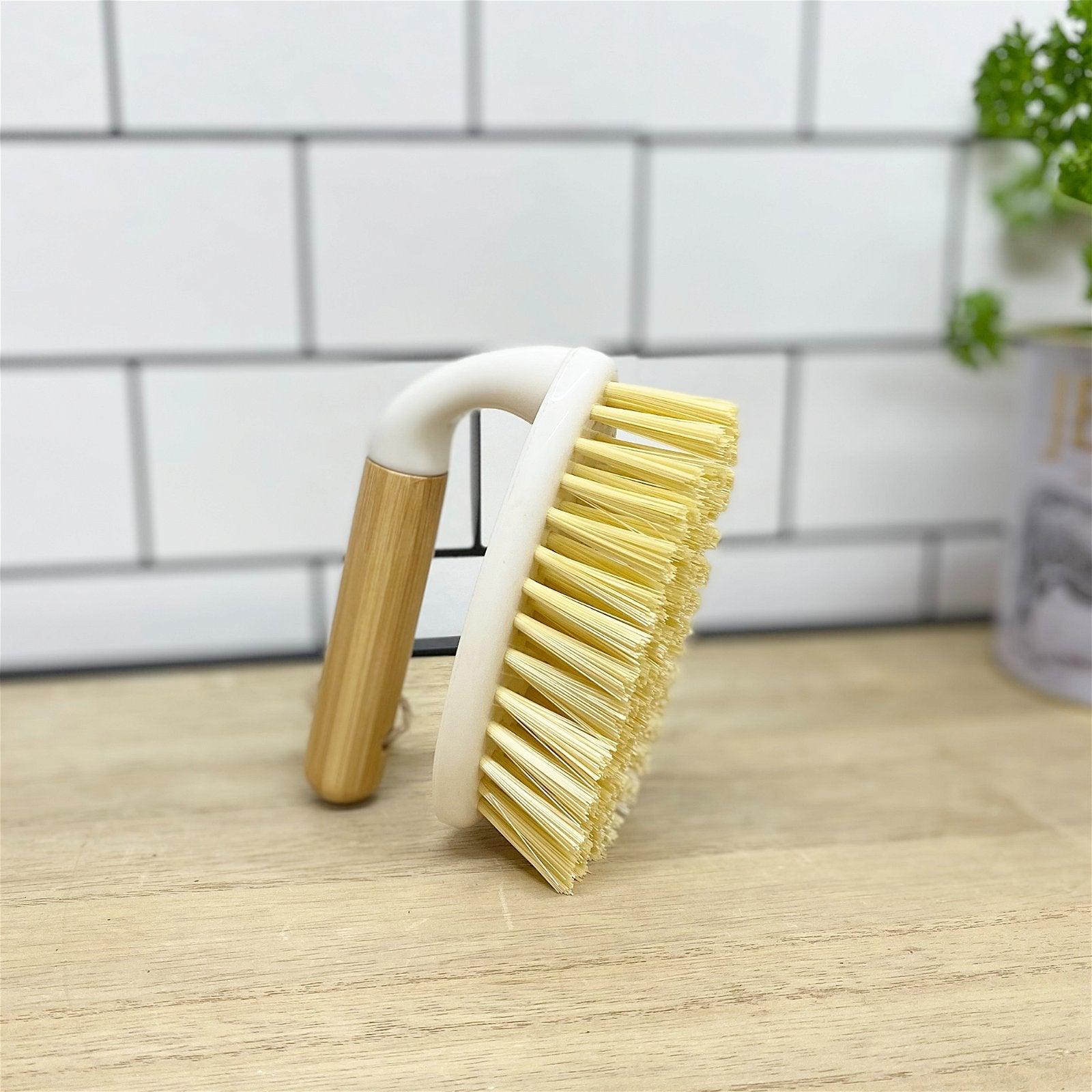 Cream Scrubbing Brush with Bamboo Wooden Handle-