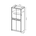 Cremona 2 Door Wardrobe 95cm-Hinged Door Wardrobe