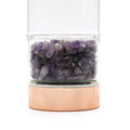 Crystal Glass Tea Infuser Bottle - Rose Gold - Amethyst-