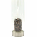 Crystal Infused Glass Water Bottle - Determined Tiger's Eye - Chips-