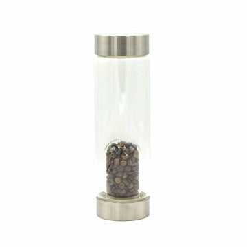 Crystal Infused Glass Water Bottle - Determined Tiger's Eye - Chips - £39.0 - 