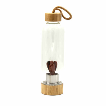 Crystal Infused Glass Water Bottle - Invigorating Red Jasper - Angel - £45.0 - 