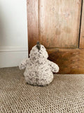 Curled Fur Fabric Grey Chicken Doorstop-